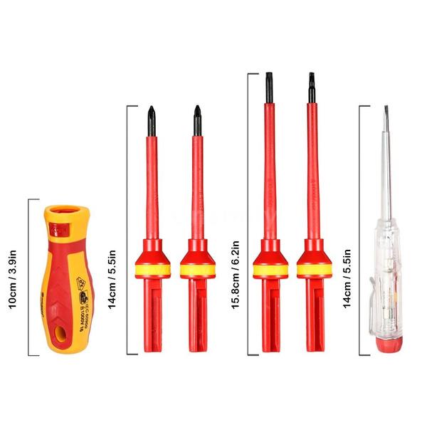 Rynx | 13-Piece: 1000V Replaceable Insulated Screwdriver Set