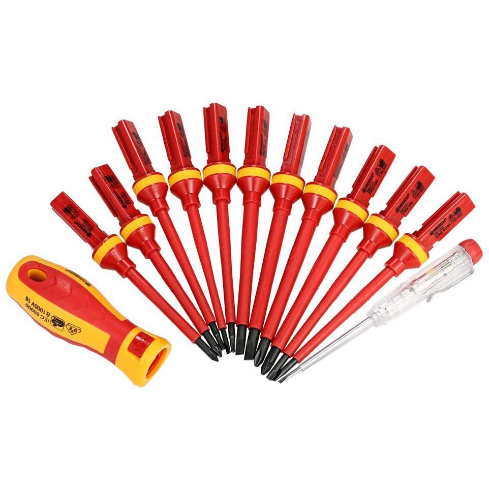 Rynx | 13-Piece: 1000V Replaceable Insulated Screwdriver Set