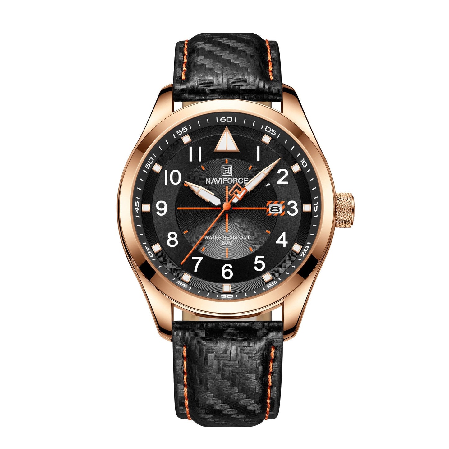 Rynx | Dial Leather Needle Buckle Alloy Weekly Calendar Glass