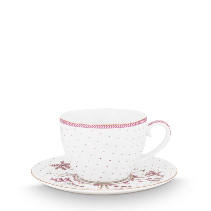 Rynx | Cup & Saucer Jolie Dots gold-colored pink