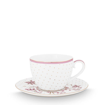 Rynx | Cup & Saucer Jolie Dots gold-colored pink