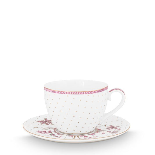 Rynx | Cup & Saucer Jolie Dots gold-colored pink