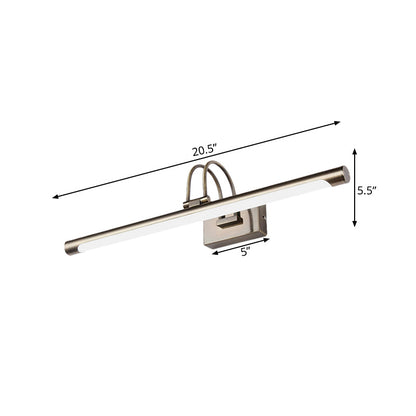 Rynx | Metallic Arch Wall Light Modern Stylish 16.5"/20.5" W LED Nickel-Finish Wall Lamp with Acrylic Shade
