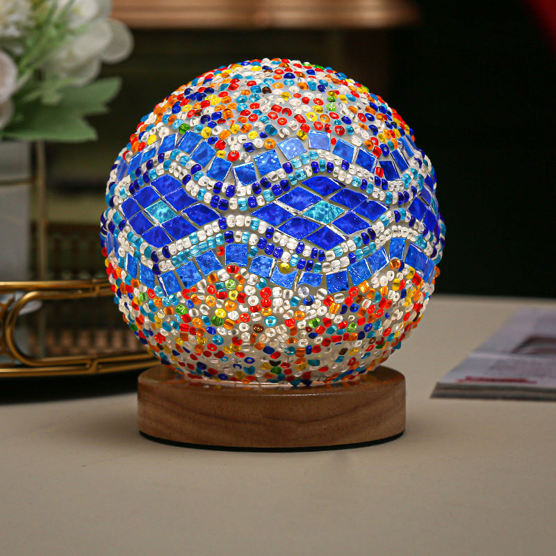 Rynx | Luminara - Spherical LED Dimmable Glass Baroque Table Lamp Mosaic 3.9"