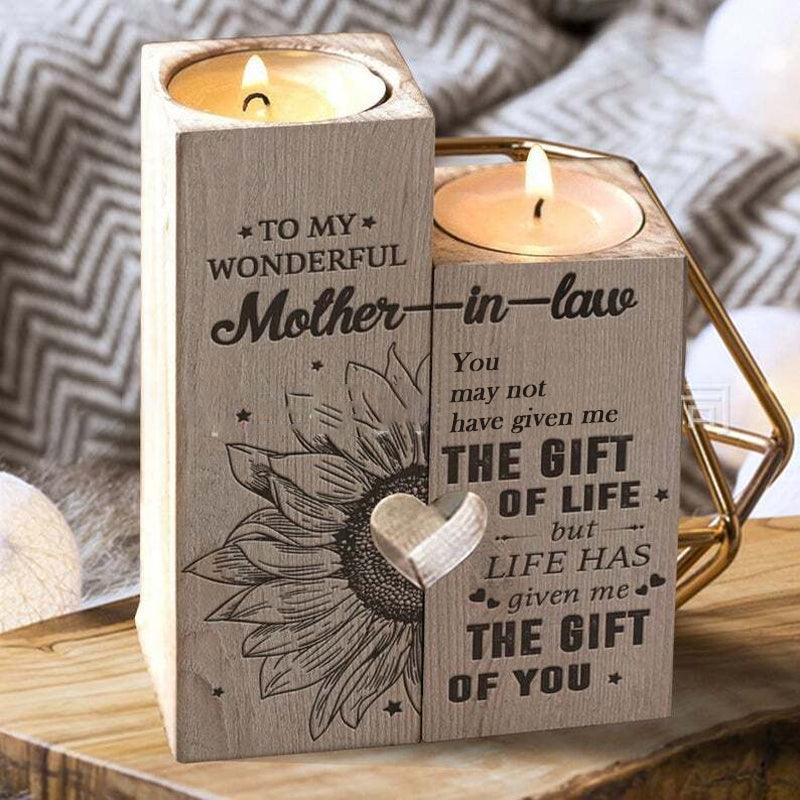 Rynx | LäChle Much More - Wooden Candle Holder With Candle Gift For Your Loved Ones