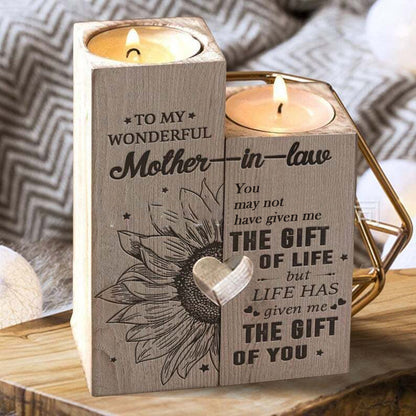 Rynx | LäChle Much More - Wooden Candle Holder With Candle Gift For Your Loved Ones