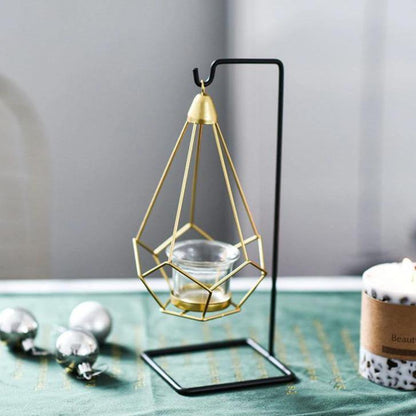 Rynx | GeoLume Geometric Hanging Candle Holder or Vase made of Iron | Modern Design | Versatile Decoration