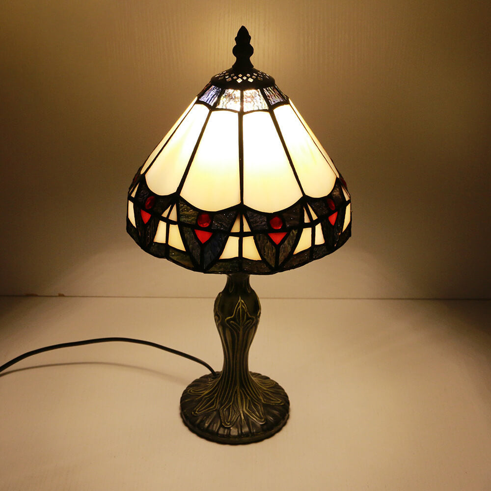 Rynx | Tiffany Vintage Stained Glass Flower Dome 1-Light Table Lamp