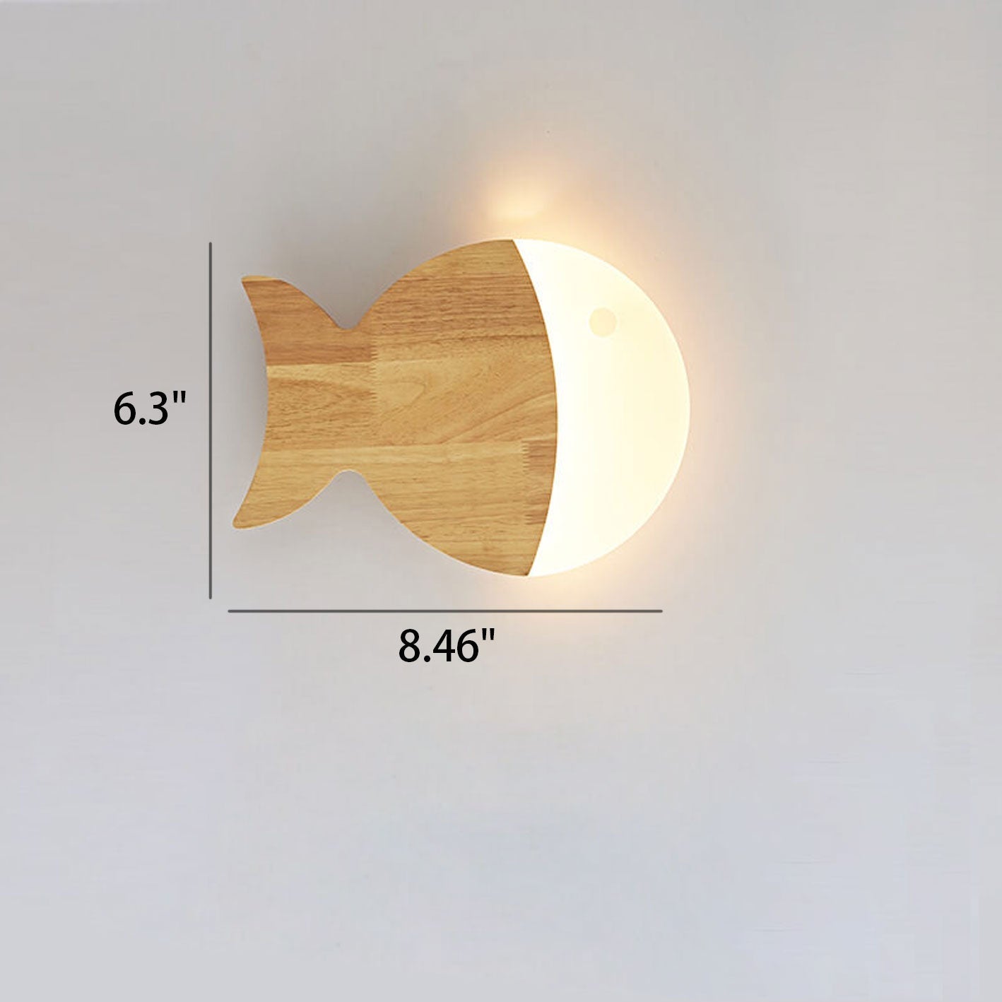 Rynx | Fynnora Nordic Wall Lamp | Oak & Acrylic | Minimalist Fish Design | LED Lighting