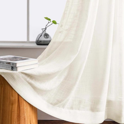 Rynx | Ela Linen Appearance Semi Transparent Curtains Tulle
