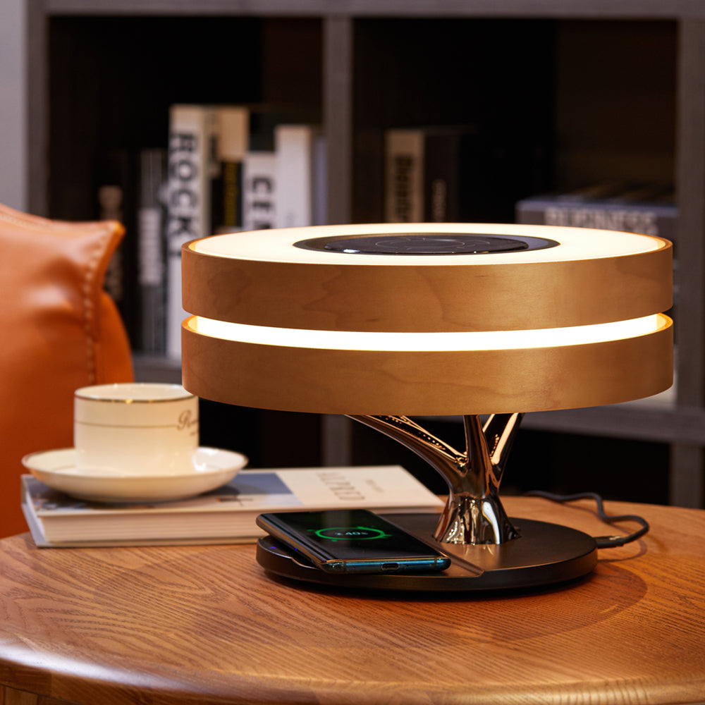 Rynx | The Modern Series Table Lamp with Speaker and Wireless Charger