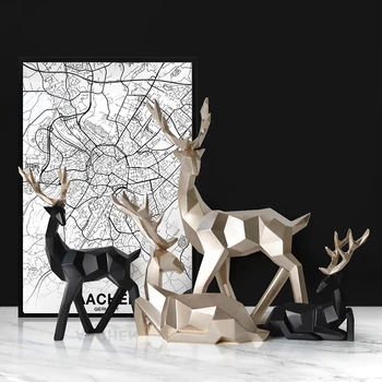 Rynx Scandinavian Reindeer Sculptures Set of 2