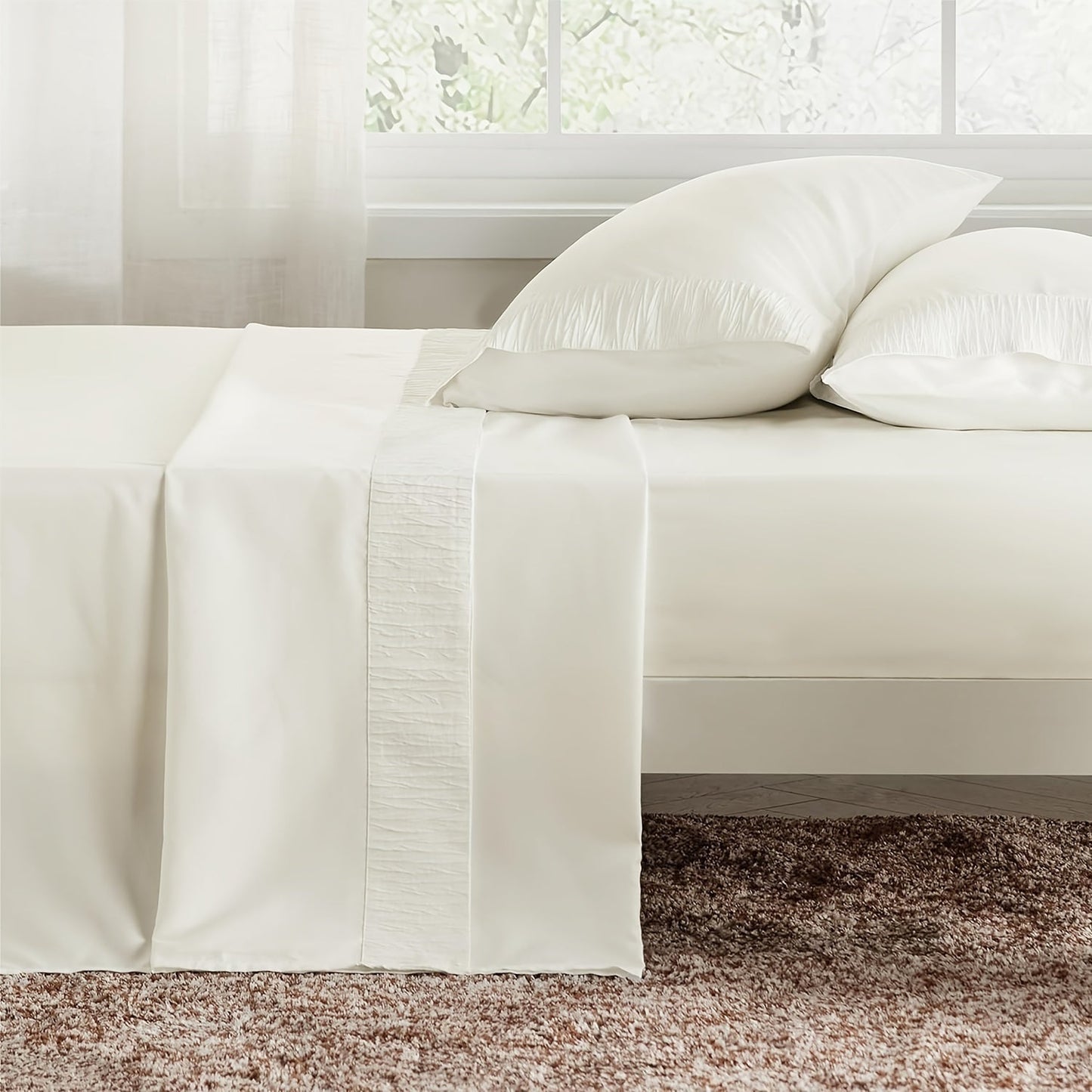 Rynx | 4 Piece Luxurious Microfiber Sheet Set – 14" Deep Pocket, Pinch Pleat Design, Shrink and Fade Resistant, Soft and Comfortable Bedding with Pillowcase, Flat and Fitted Sheets, All-Season Dorm Bedding