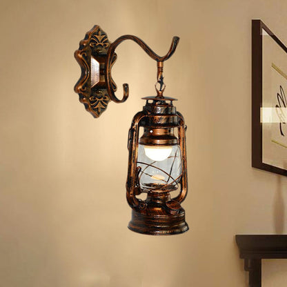 Rynx | 1 Light Bright Glass Wall Lamp Light Coastal Bronze Kerosene Living Room Lighting Fixture