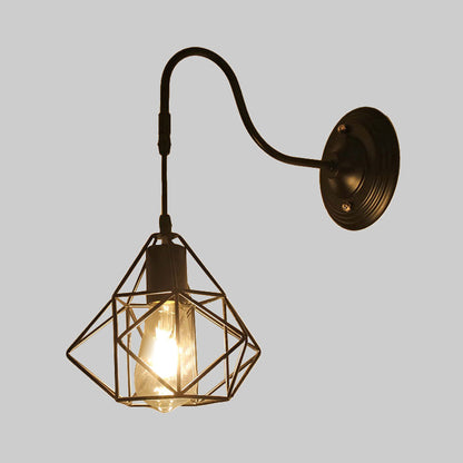Rynx | Metal Cylinder/Hexagonal Engaged Wall Lamp Farm 1 Lamp Restaurant Wall Mount Fixture in Black