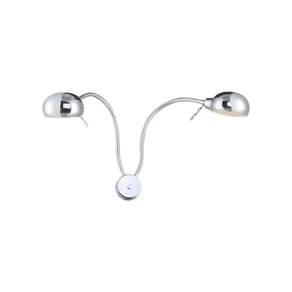 Rynx | Double-headed metal wall lamp industrial style 2 lights bedroom wall lamp with flexible arm in black/chrome