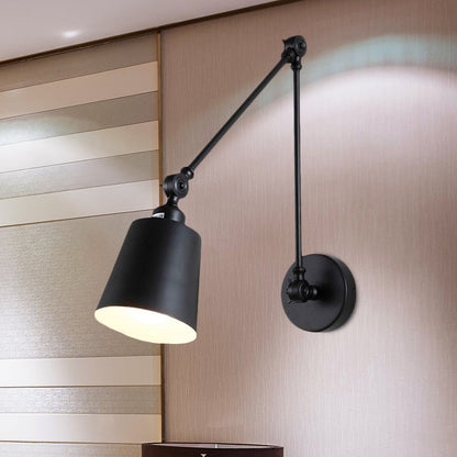 Rynx | 1 Light Metal Wall Lamp Contemporary Black/Rust Colored Tailored Bedroom Wall Lamp Sconces with Adjustable Arm