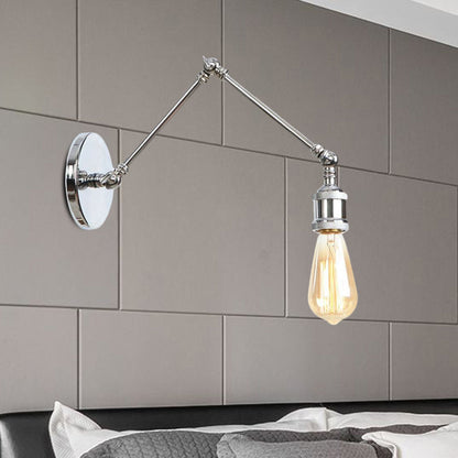 Rynx | 1 Light Swing Arm Wall Lamp Light Industrial Black/Brass Metal Wall Light Fixture for Bathroom