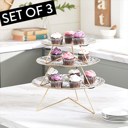 Rynx | Stackable Metal Cupcake Stands, Set of 3