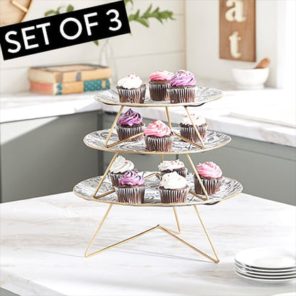 Rynx | Stackable Metal Cupcake Stands, Set of 3