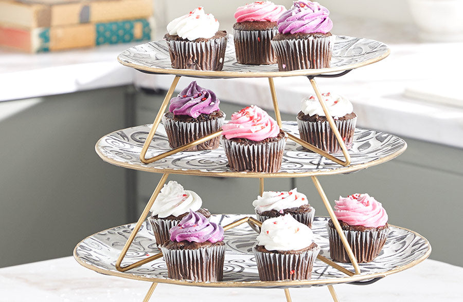 Rynx | Stackable Metal Cupcake Stands, Set of 3