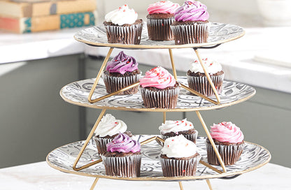Rynx | Stackable Metal Cupcake Stands, Set of 3