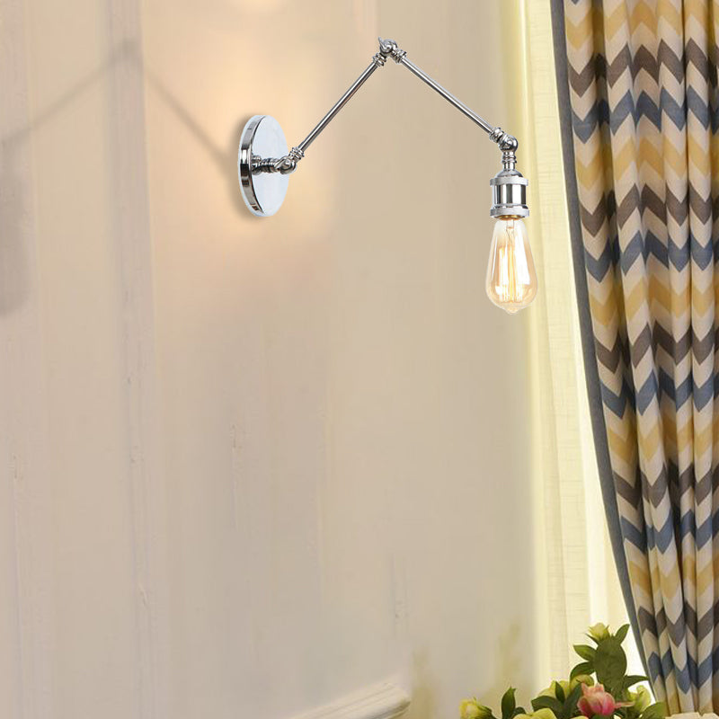 Rynx | 1 Light Swing Arm Wall Lamp Light Industrial Black/Brass Metal Wall Light Fixture for Bathroom