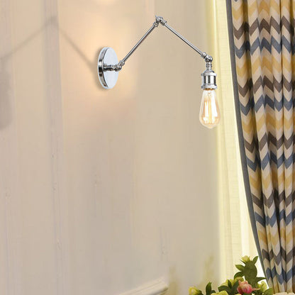 Rynx | 1 Light Swing Arm Wall Lamp Light Industrial Black/Brass Metal Wall Light Fixture for Bathroom