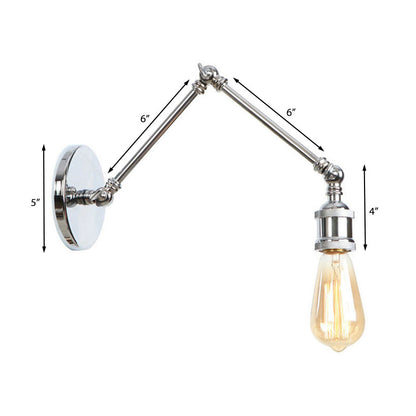 Rynx | 1 Light Swing Arm Wall Lamp Light Industrial Black/Brass Metal Wall Light Fixture for Bathroom