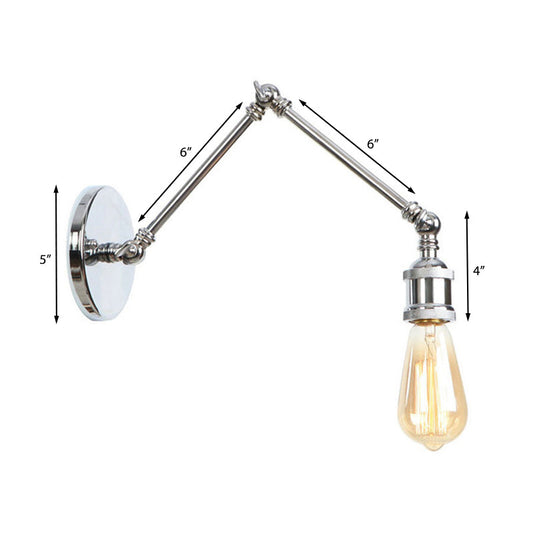 Rynx | 1 Light Swing Arm Wall Lamp Light Industrial Black/Brass Metal Wall Light Fixture for Bathroom