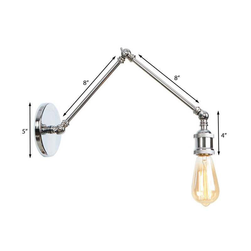 Rynx | 1 Light Swing Arm Wall Lamp Light Industrial Black/Brass Metal Wall Light Fixture for Bathroom