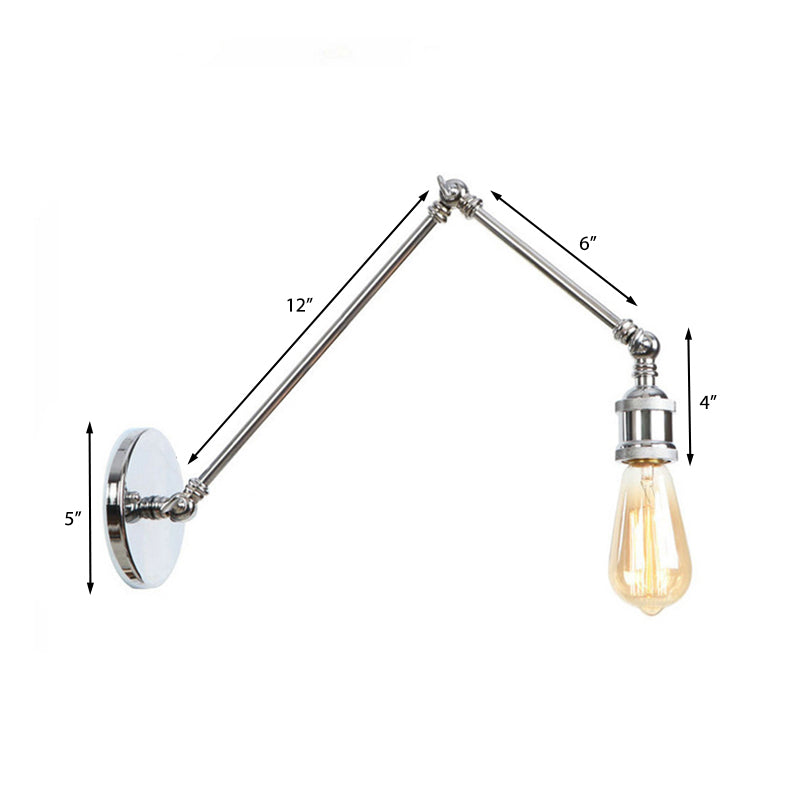 Rynx | 1 Light Swing Arm Wall Lamp Light Industrial Black/Brass Metal Wall Light Fixture for Bathroom