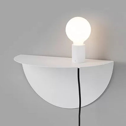 Rynx | Open Bulb Kids Bedroom Wall Light with Half Circle Metal 1 Light Nordic Style Wall Lamp
