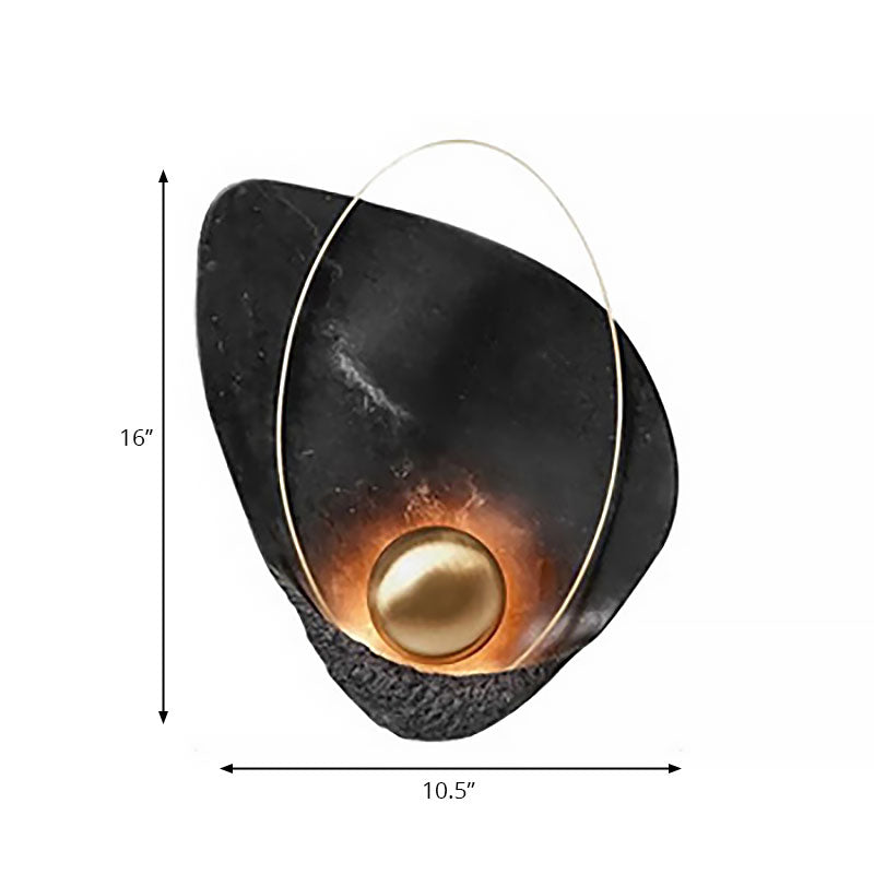 Rynx | Resin Shell-Shaped Wall Light Single Head Modern Metal LED Wall Light in White/Black Light