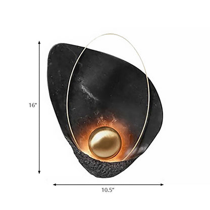 Rynx | Resin Shell-Shaped Wall Light Single Head Modern Metal LED Wall Light in White/Black Light