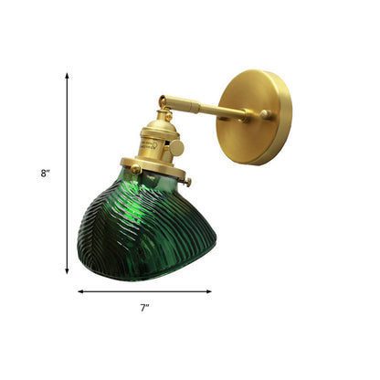 Rynx | Rotatable Wall Light for Adults Bedroom Metal Single Light Green and Brass Wall Lamp