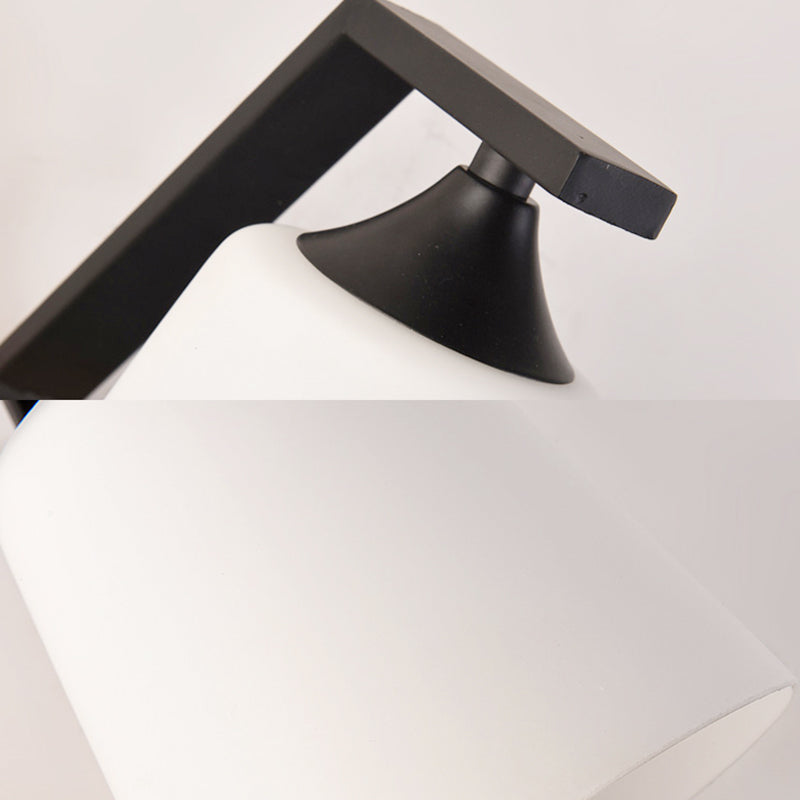Rynx | Bucket Shade Stairwell Wall Lamp Opal Glass 1 Head Contemporary Wall Light