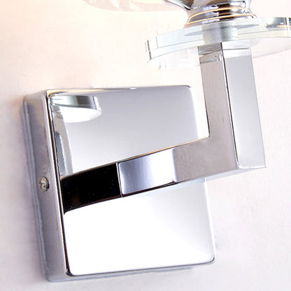 Rynx | Cylindrical gray glass wall lamp modernist 1 light chrome wall light with 1 switch/2 switches/no switch