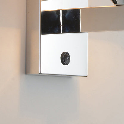 Rynx | Cylindrical gray glass wall lamp modernist 1 light chrome wall light with 1 switch/2 switches/no switch