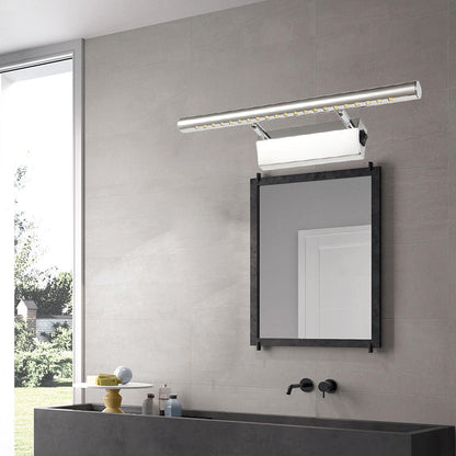 Rynx | Modern Style Cylinder Vanity Wall Sconce Metallic 10"/16" W LED Bathroom Wall Light in Chrome, Warm-/White Light