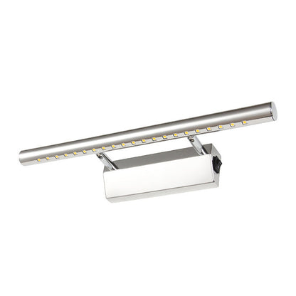 Rynx | Modern Style Cylinder Vanity Wall Sconce Metallic 10"/16" W LED Bathroom Wall Light in Chrome, Warm-/White Light