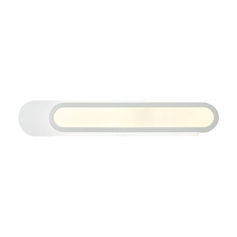 Rynx | LED Bathroom Mirror Light with Oblong Acrylic Shade White Wall Sconces in Warm/White Light, 12"/18"/20" Wide