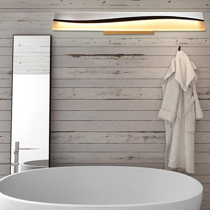 Rynx | Acrylic Rectangular Makeup Mirror Lamp Simple 16"/19.5"/23" Width LED Bathroom Light over Mirror in Warm/White, Water and Fog Resistant