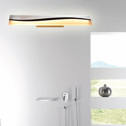 Rynx | Acrylic Rectangular Makeup Mirror Lamp Simple 16"/19.5"/23" Width LED Bathroom Light over Mirror in Warm/White, Water and Fog Resistant