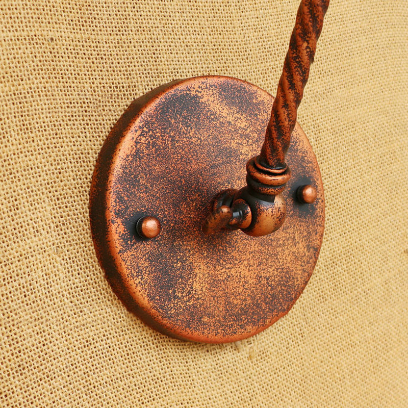 Rynx | 1 Bulb Pendant Light with Cage Shade Metal Antique Stylish Farmhouse Adjustable Wall Lamp in Rust