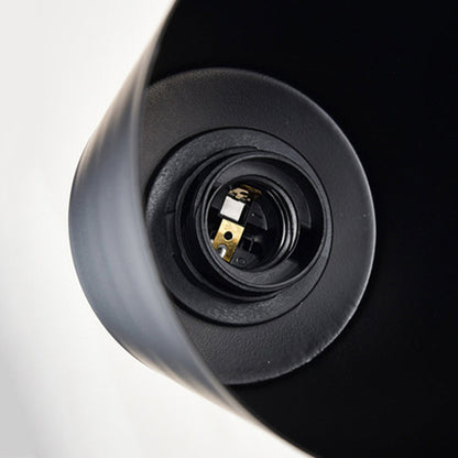 Rynx | 1 Light cylindrical wall lamp fixture in modernist style Black metal wall lamp with wood connection for the bedroom