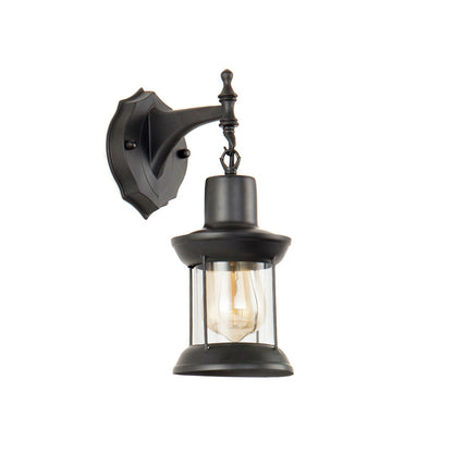 Rynx | Clear Glass Black Wall Light Lantern 1-Light Industrial Wall Lamp for the Kitchen