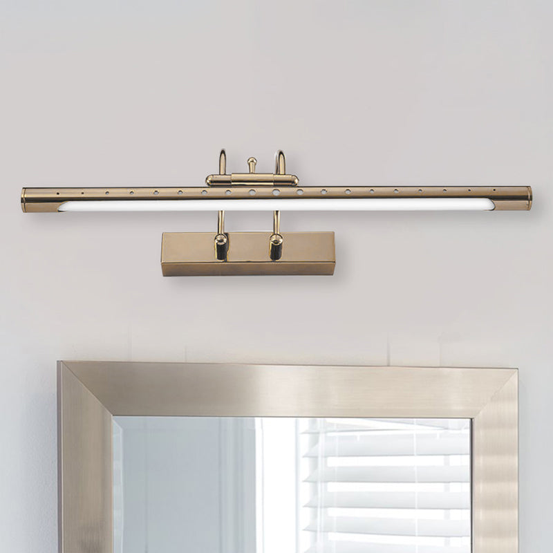 Rynx | 14"/19" Diameter Tube Wall Lighting with Arc Arm Modern Design Metal Warm/White Light LED Bathroom Vanity Lighting System in Gold