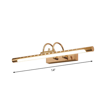 Rynx | 14"/19" Diameter Tube Wall Lighting with Arc Arm Modern Design Metal Warm/White Light LED Bathroom Vanity Lighting System in Gold