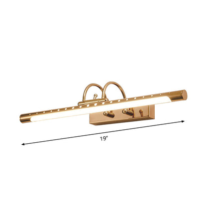 Rynx | 14"/19" Diameter Tube Wall Lighting with Arc Arm Modern Design Metal Warm/White Light LED Bathroom Vanity Lighting System in Gold
